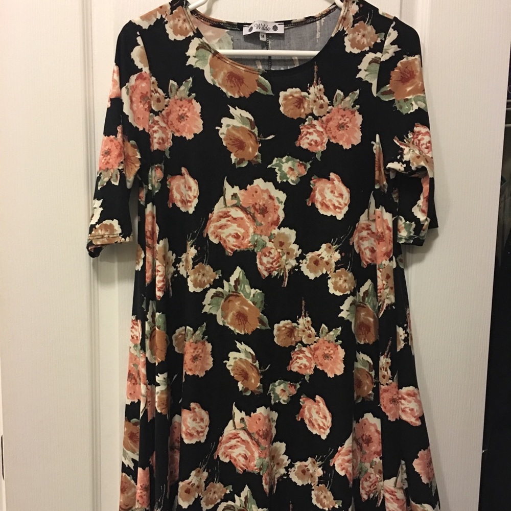Black floral dress
